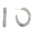 14K Gold-Dipped Spiky Triangle Hoop Post Earrings