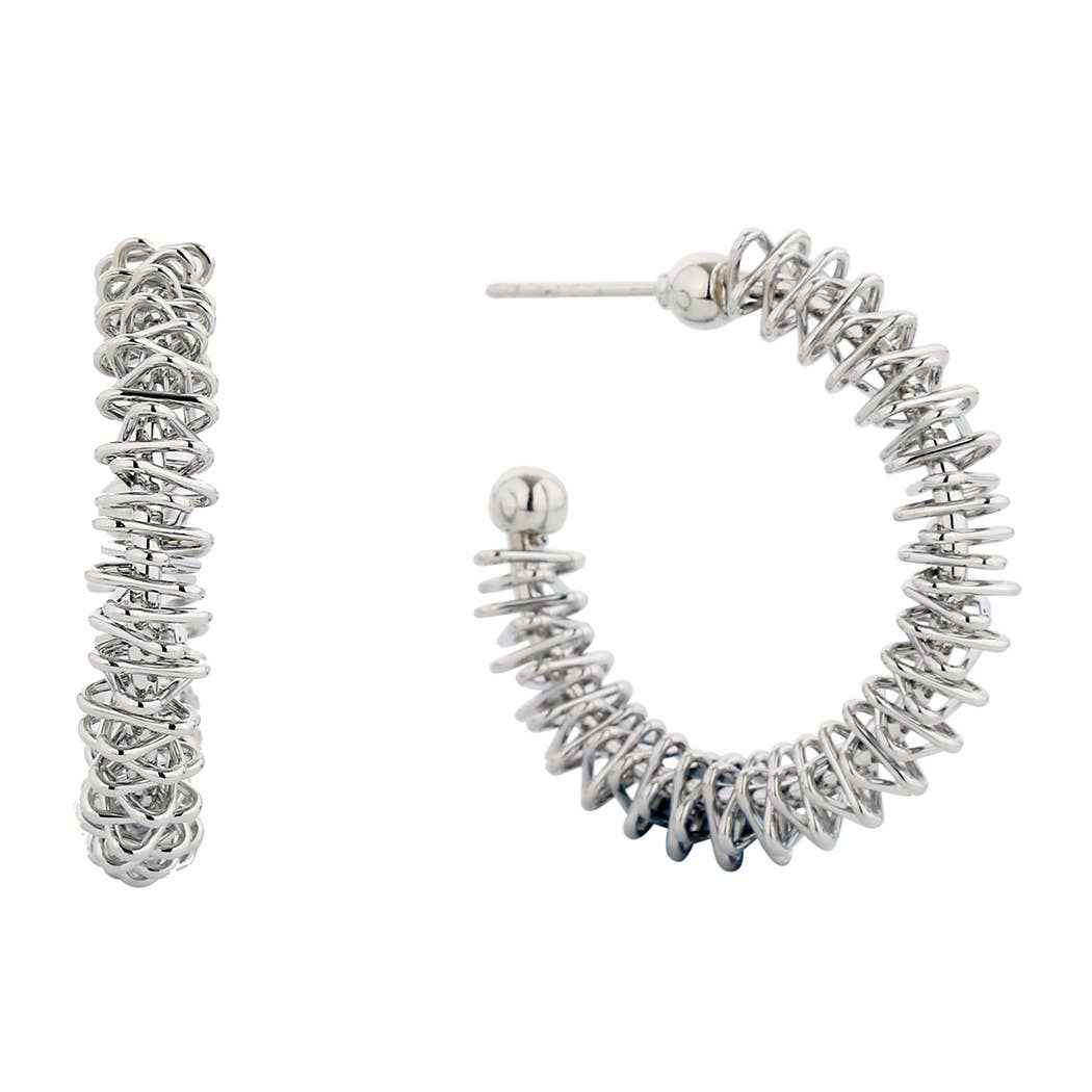 14K Gold-Dipped Spiky Triangle Hoop Post Earrings