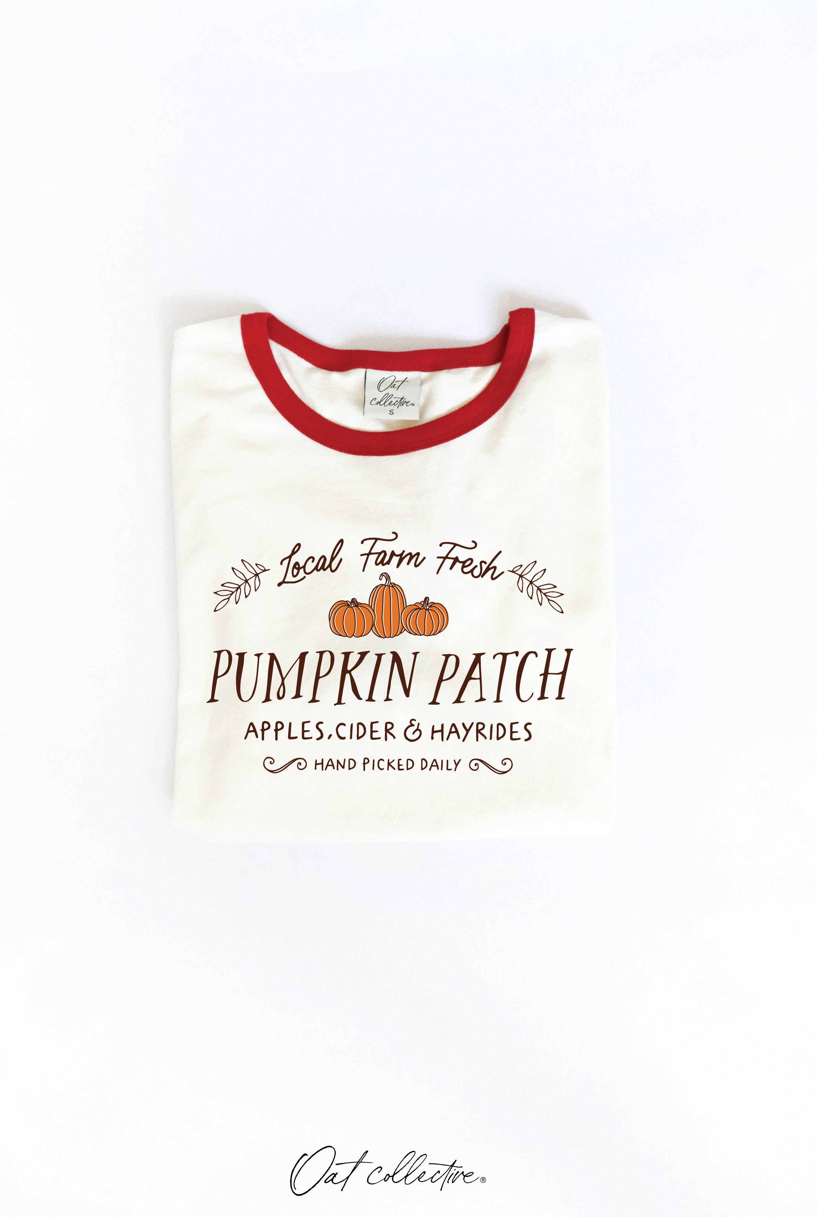 Local Farm Fresh Pumpkin Ringer Graphic Top