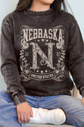 Nebraska Flower Mineral Graphic Brushed Sweatshirts