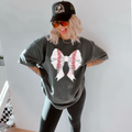 Baseball  Coquette Bow Comfort Color Graphic Tee