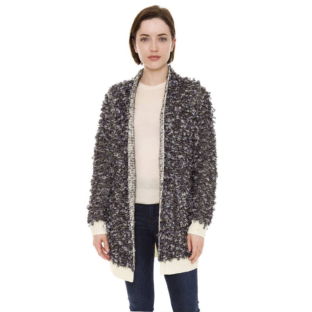 Confetti Boucle Cardigan - with Snap Fasteners