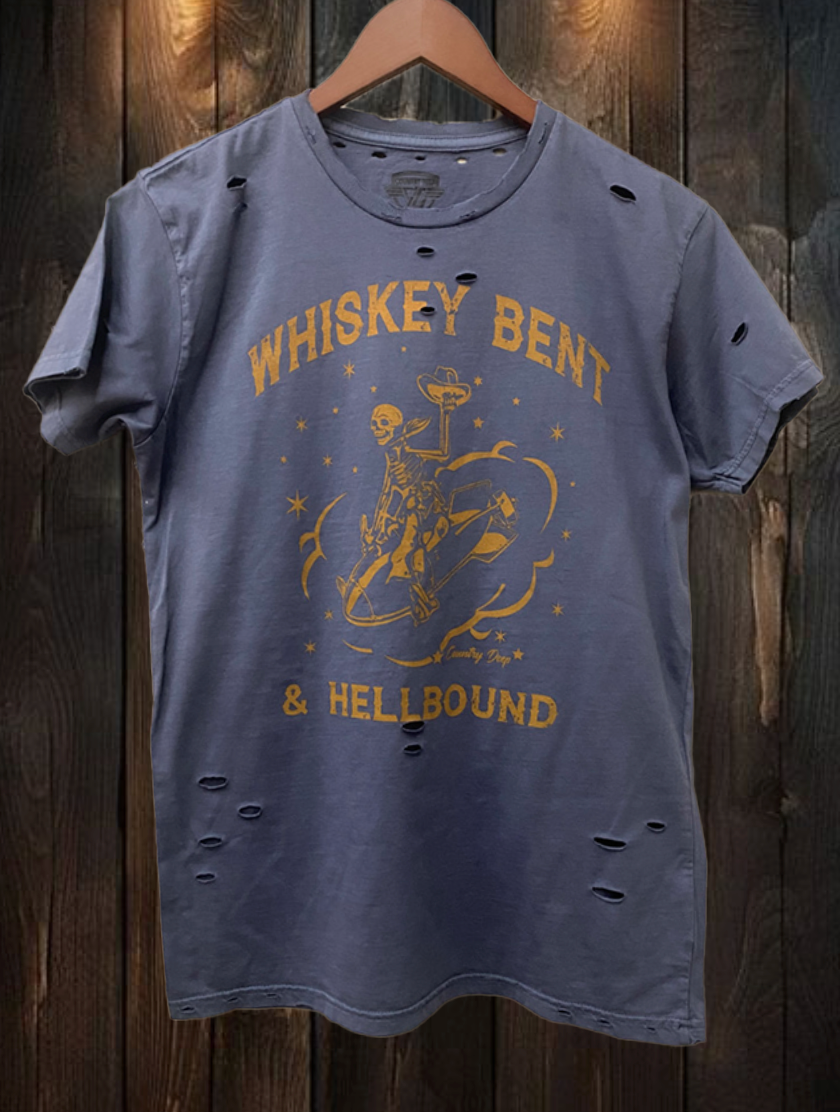 Whiskey Bent & Hellbound Distressed Tee