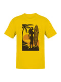 Tropical Sunset Surfer Art Men's T-Shirt