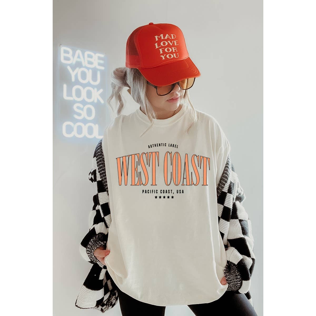 West Coast  Vintage Graphic Oversized Tee