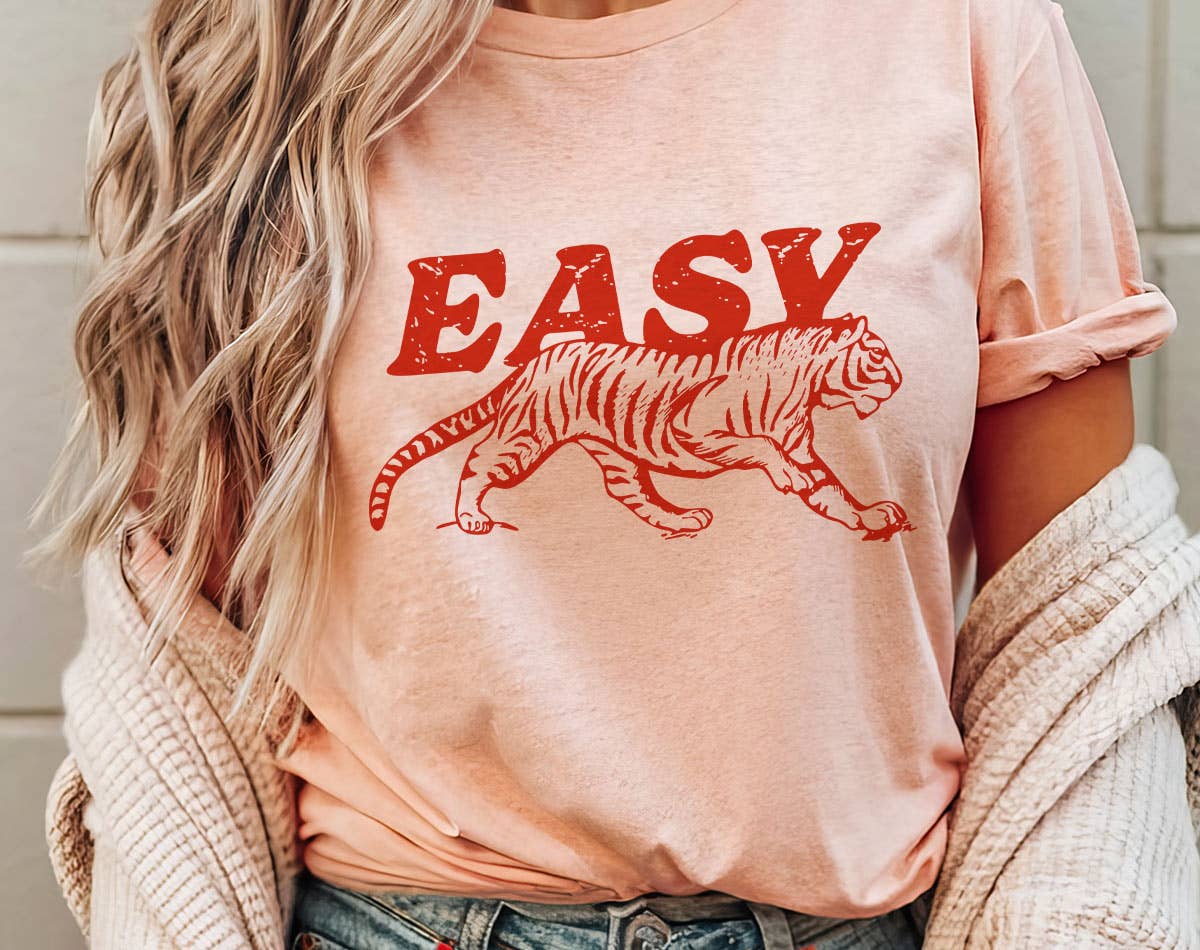 Easy Tiger Retro- Funny Saying Humor Graphic T-Shirt