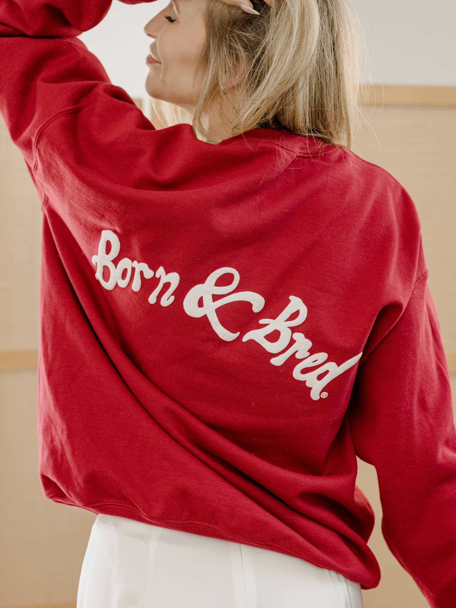 Ou Oklahoma Sooners Lyric Puff Ink Crimson Sweatshirt