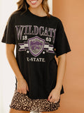 Kansas State Wildcats Pep Rally Black Thrifted Tee