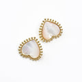 Teardrop Heart with Shell Detail Earrings