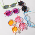 Girls Floral Round Frame Sunglasses
