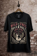 Wild Free Rock and Roll Graphic Top