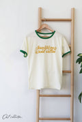 Sunshine and Iced Coffee Ringer Graphic Top