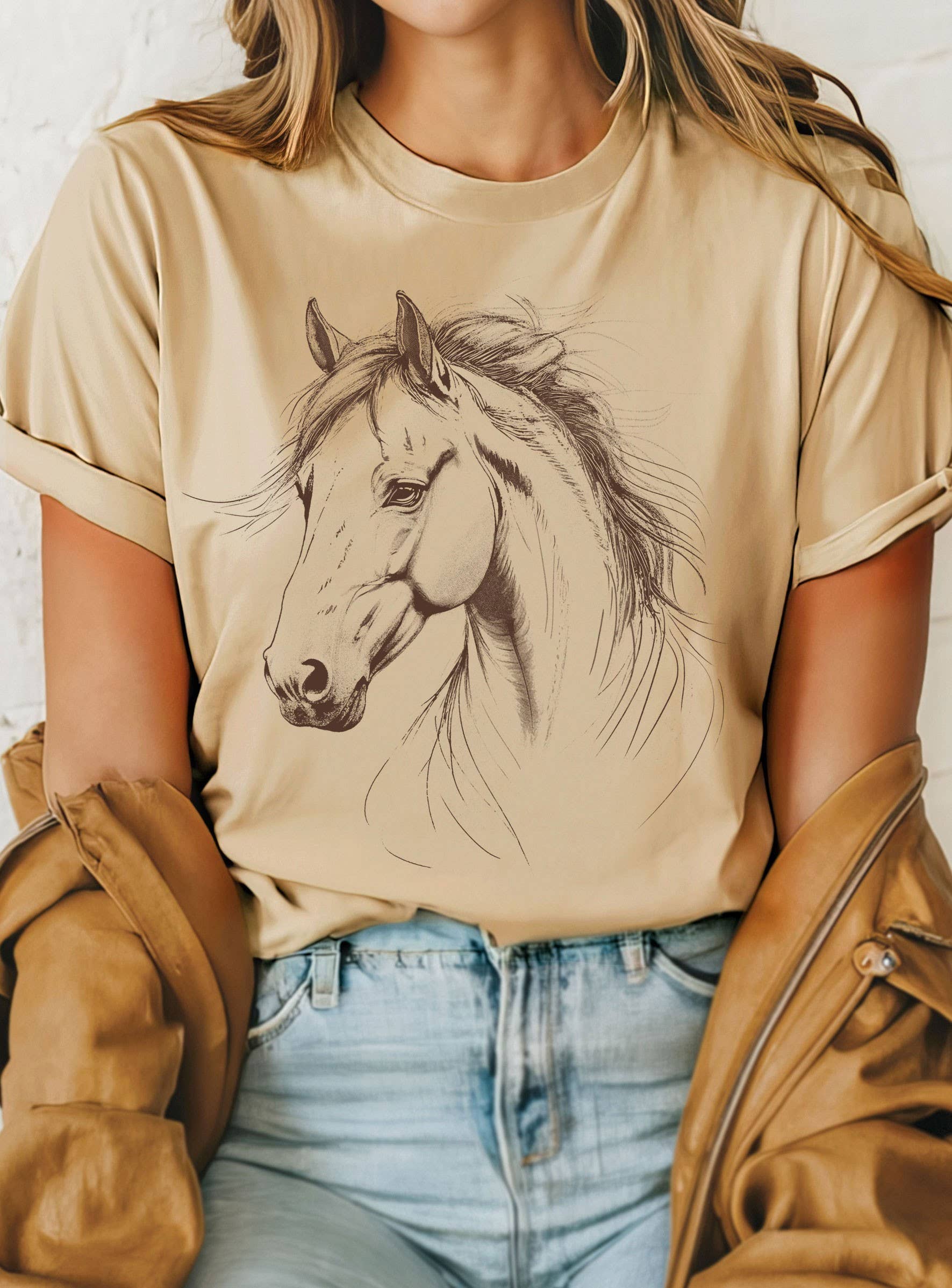 Horse Face Graphic T Shirts