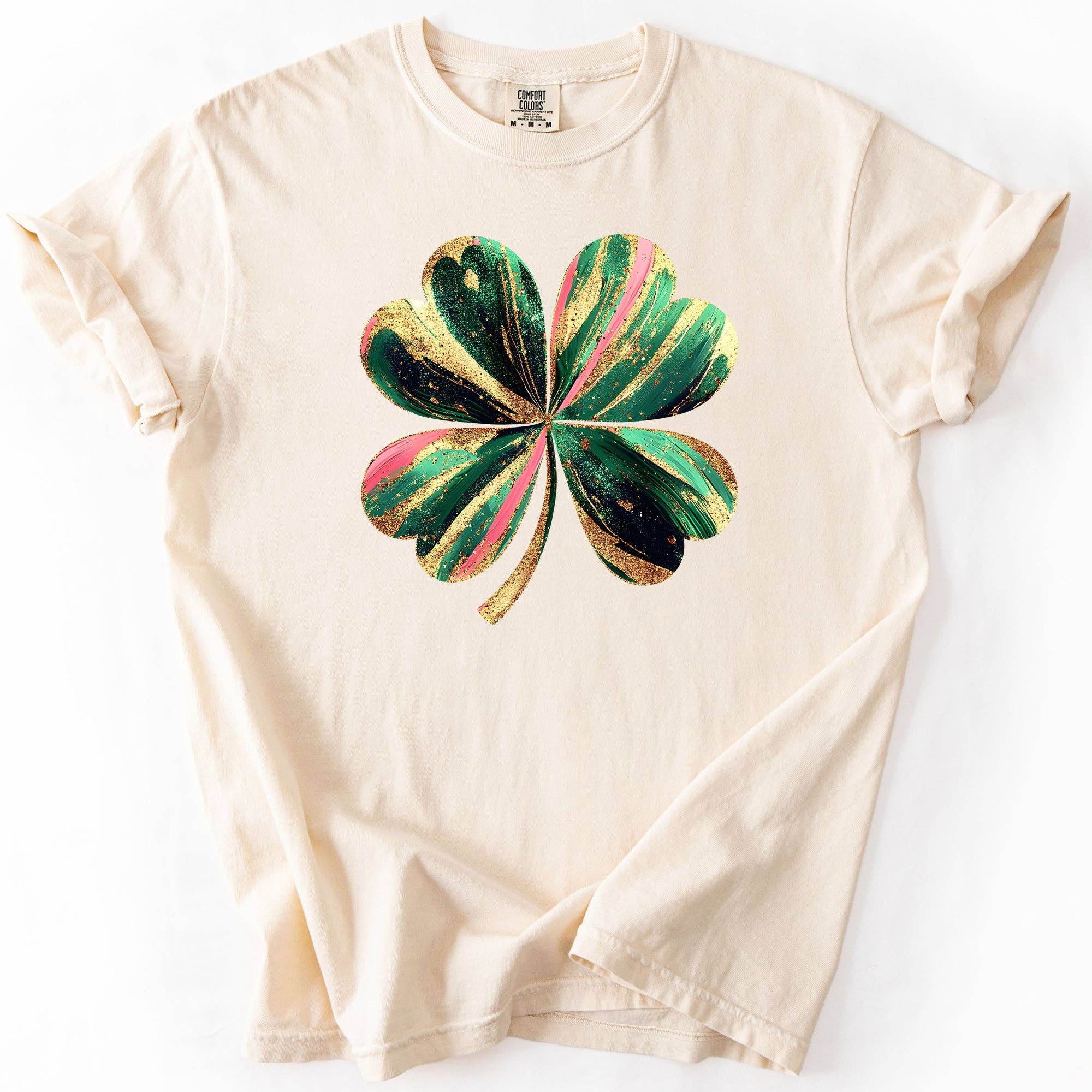 Glittery Shamrock, Real Glitter, St Patrick's Day, T-Shirt
