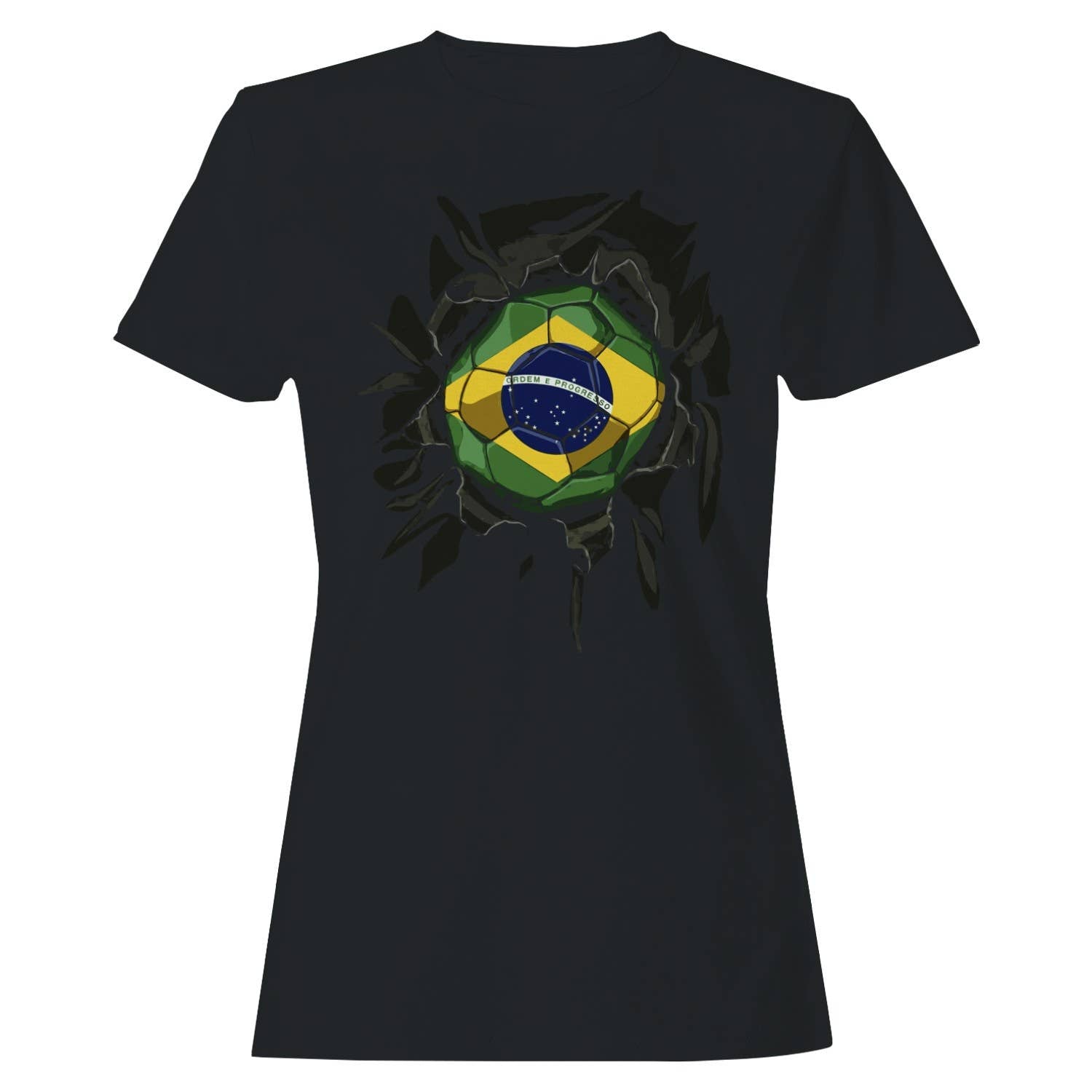 Brazil Soccer Ordem E Progresso Women's T-Shirt