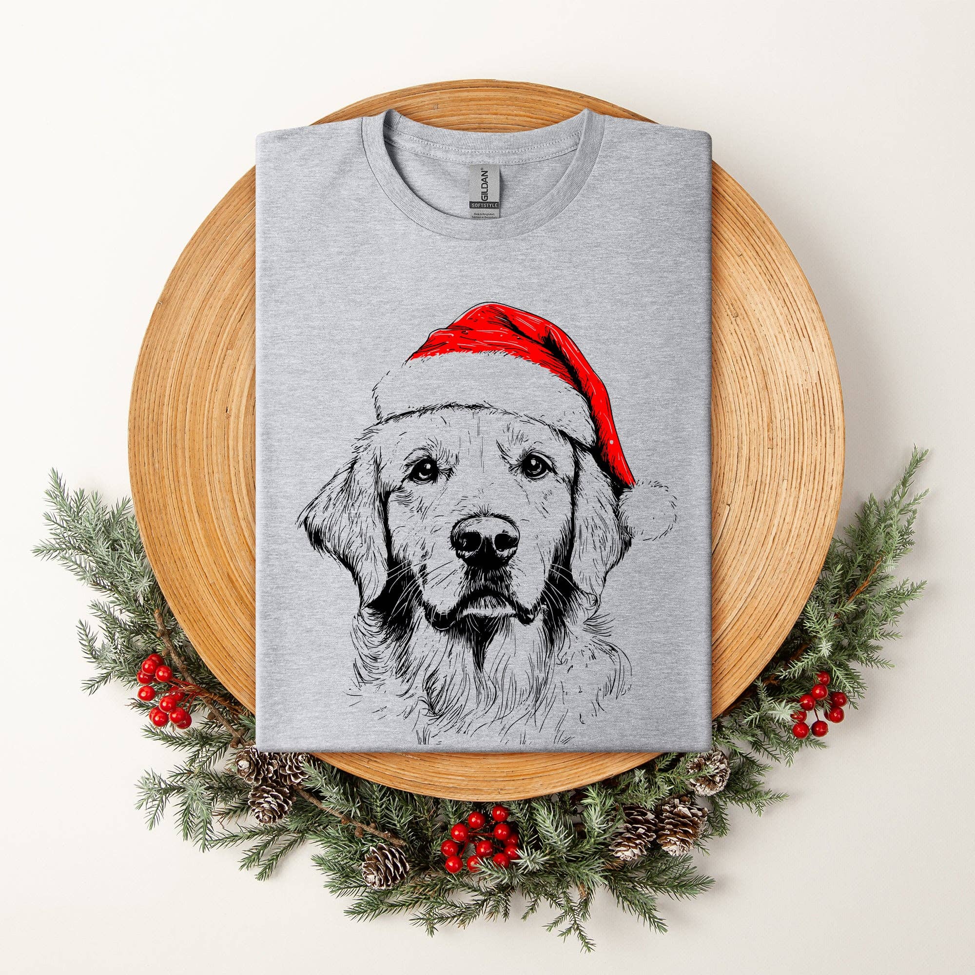 Golden Retriever, Santa, Christmas, Dog Lover, Pet T-Shirt