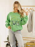 St. Paddy's Day Patch Green Thrifted Graphic Sweatshirt