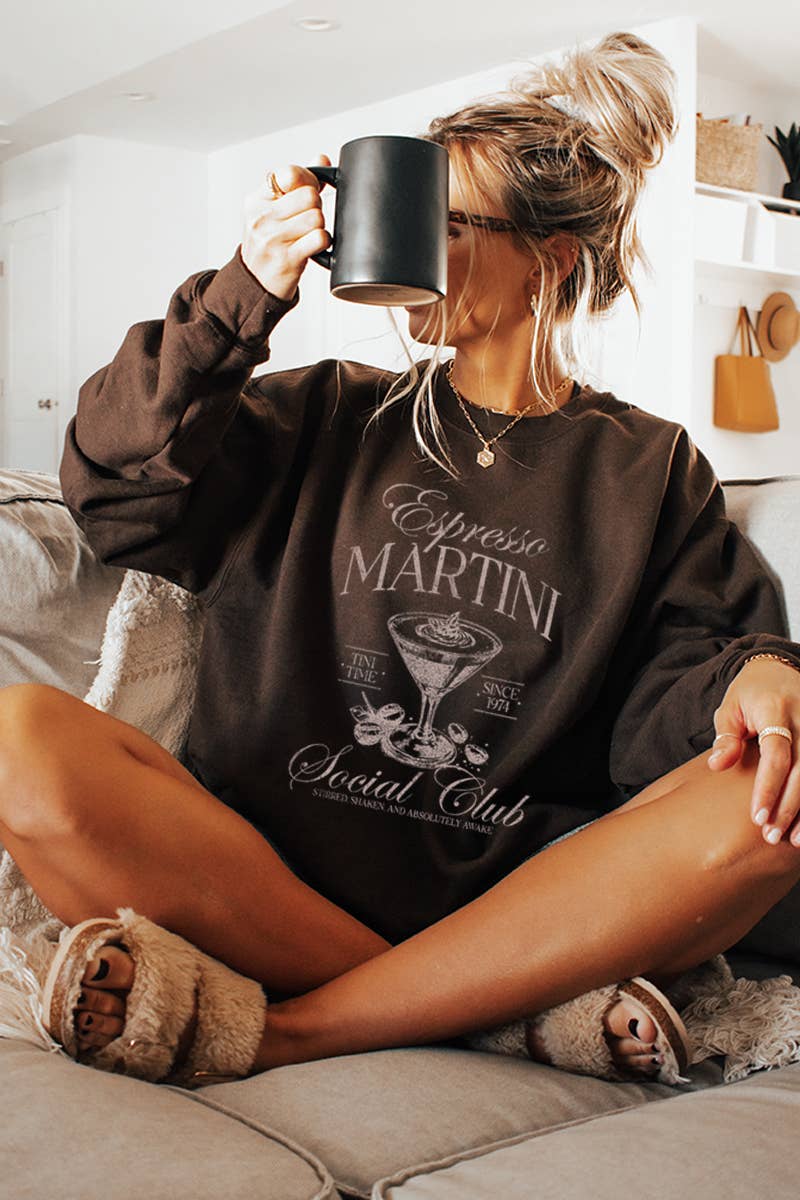 Espresso Martini Social Club Vintage  Graphic Sweatshirts