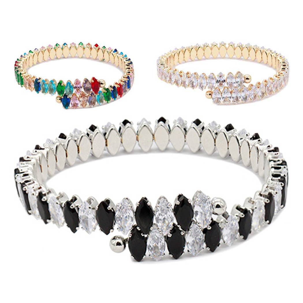 Colorful Marquise Cz Cuff Bracelets