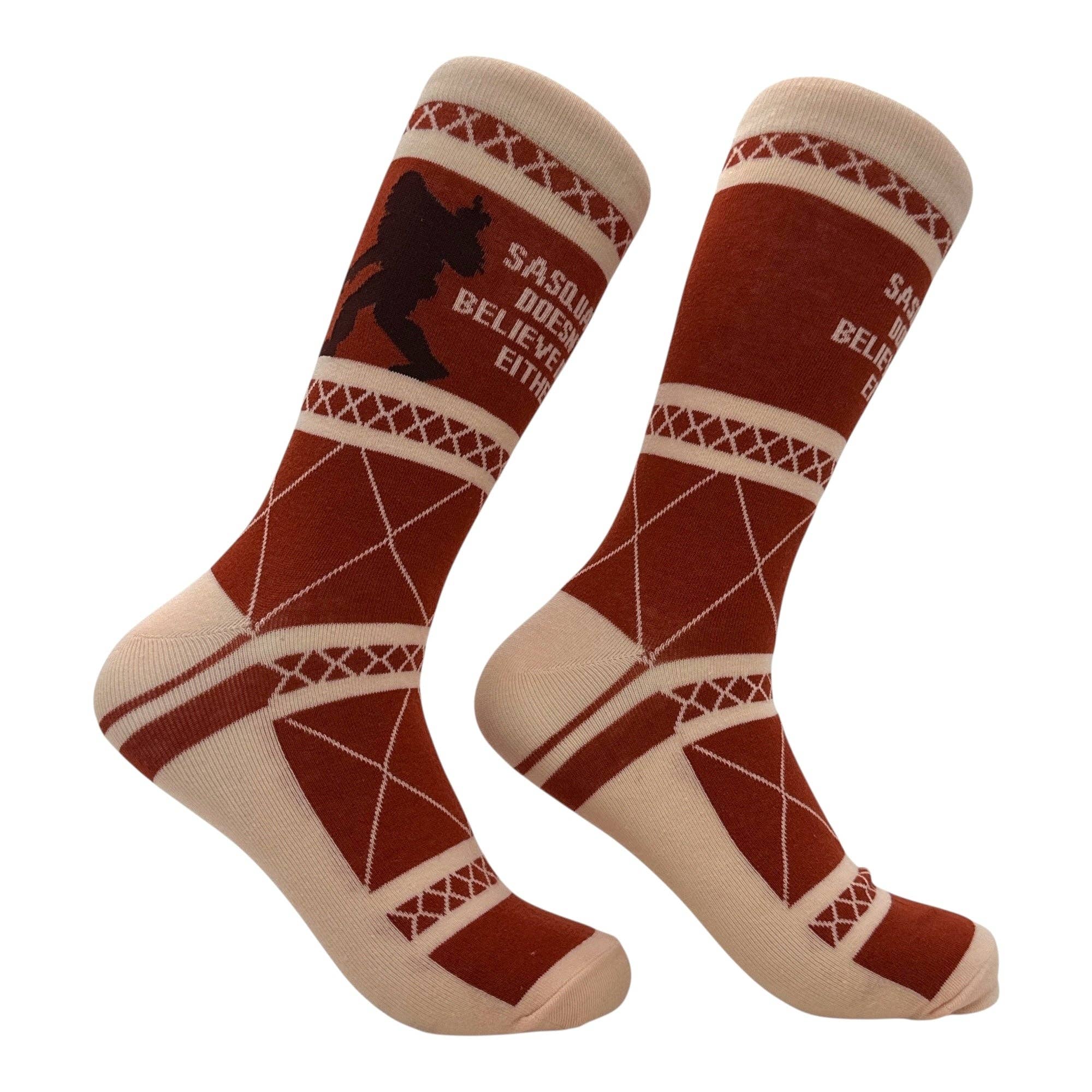 Sasquatch Doesnt Believe in You Either Socks