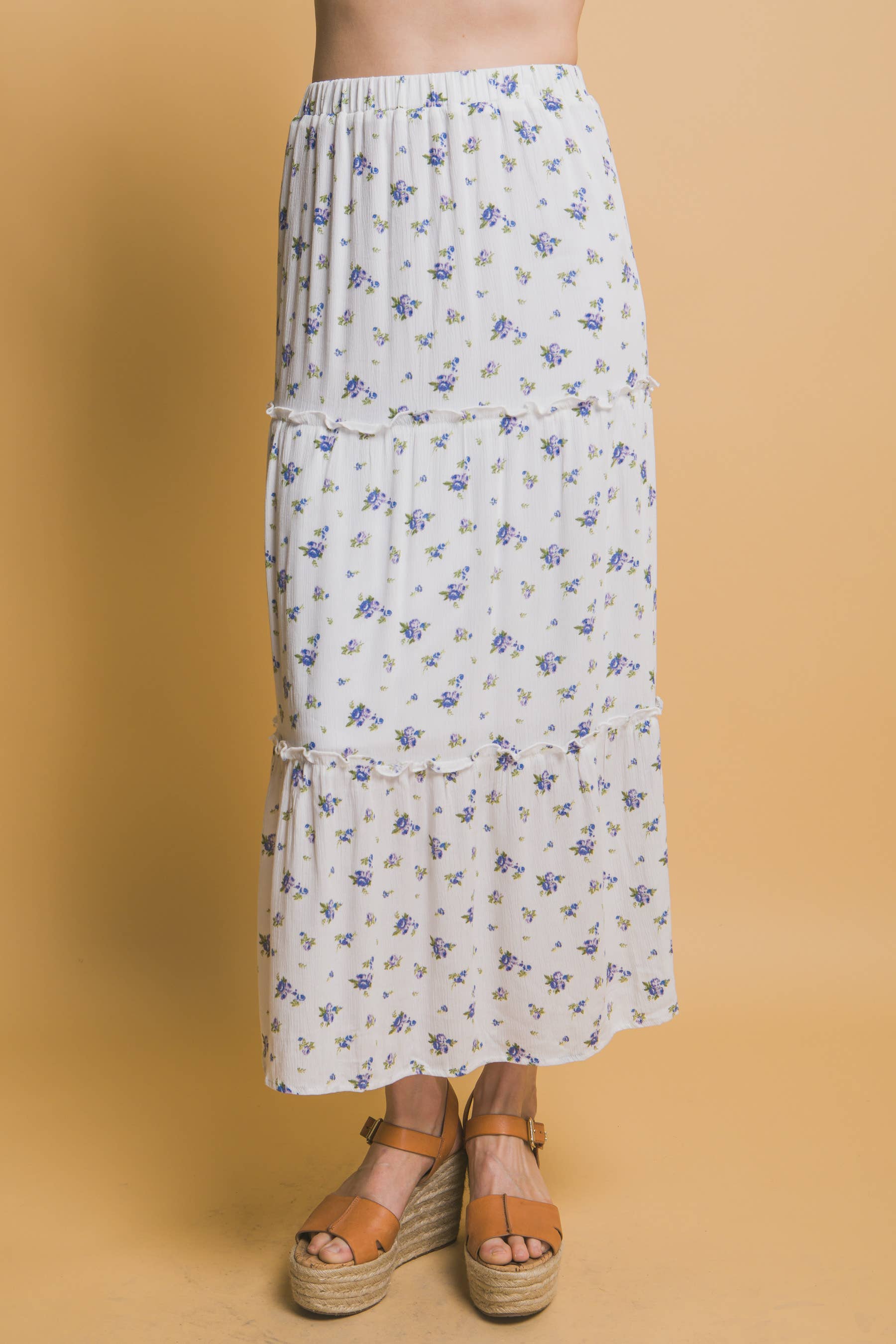...0302 Floral Maxi Skirt w/ Lining SI-27653
