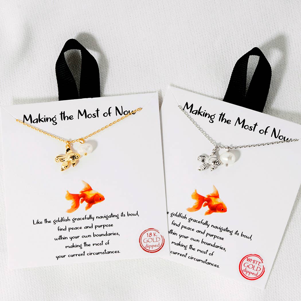 Making the Most of Now Goldfish Pendant Necklace