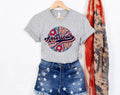 4th of July American Swirl Flower - T-Shirt