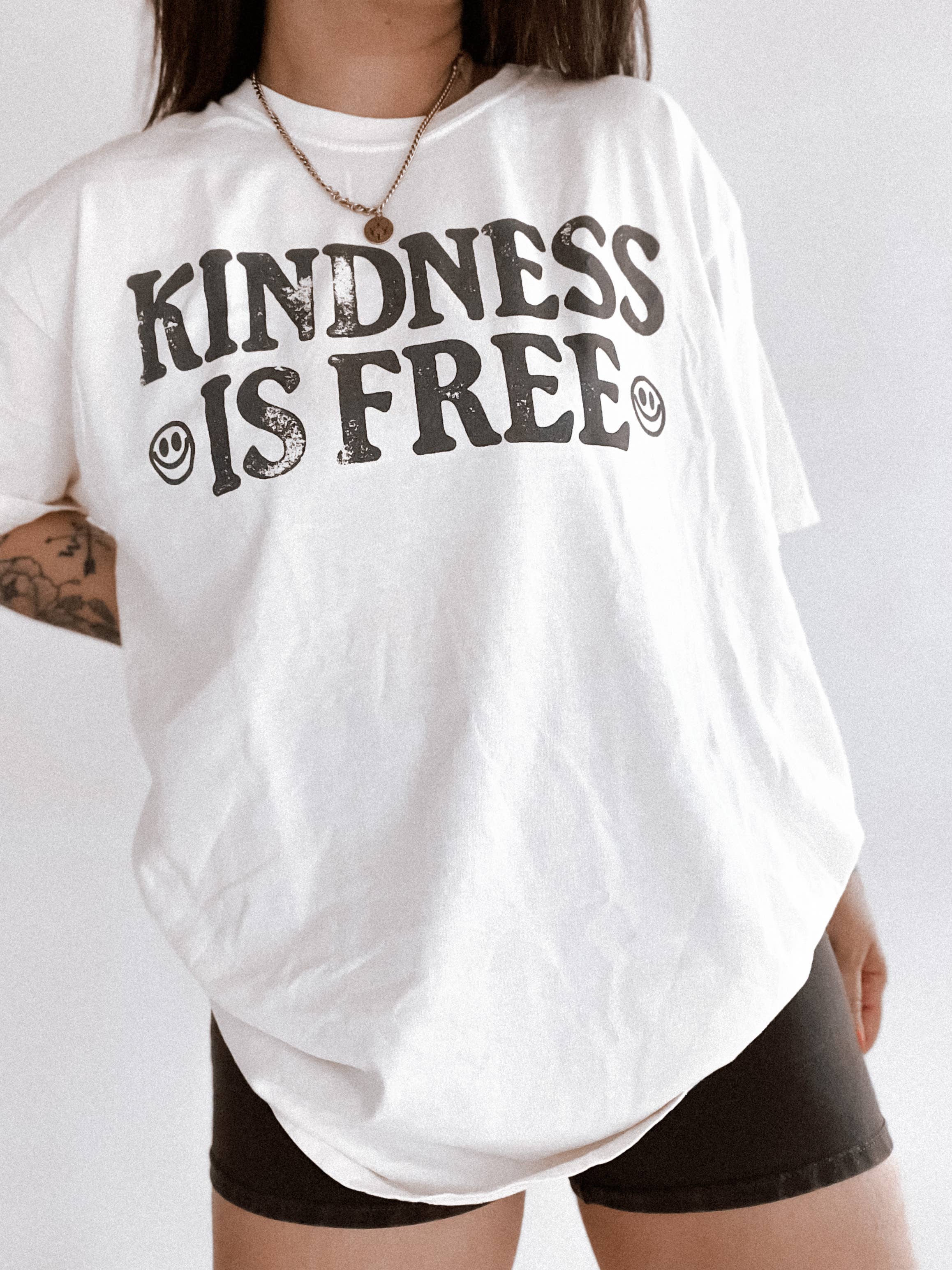 Kindness Is Free Vintage Inspired Retro Graphic Tee - Ivory