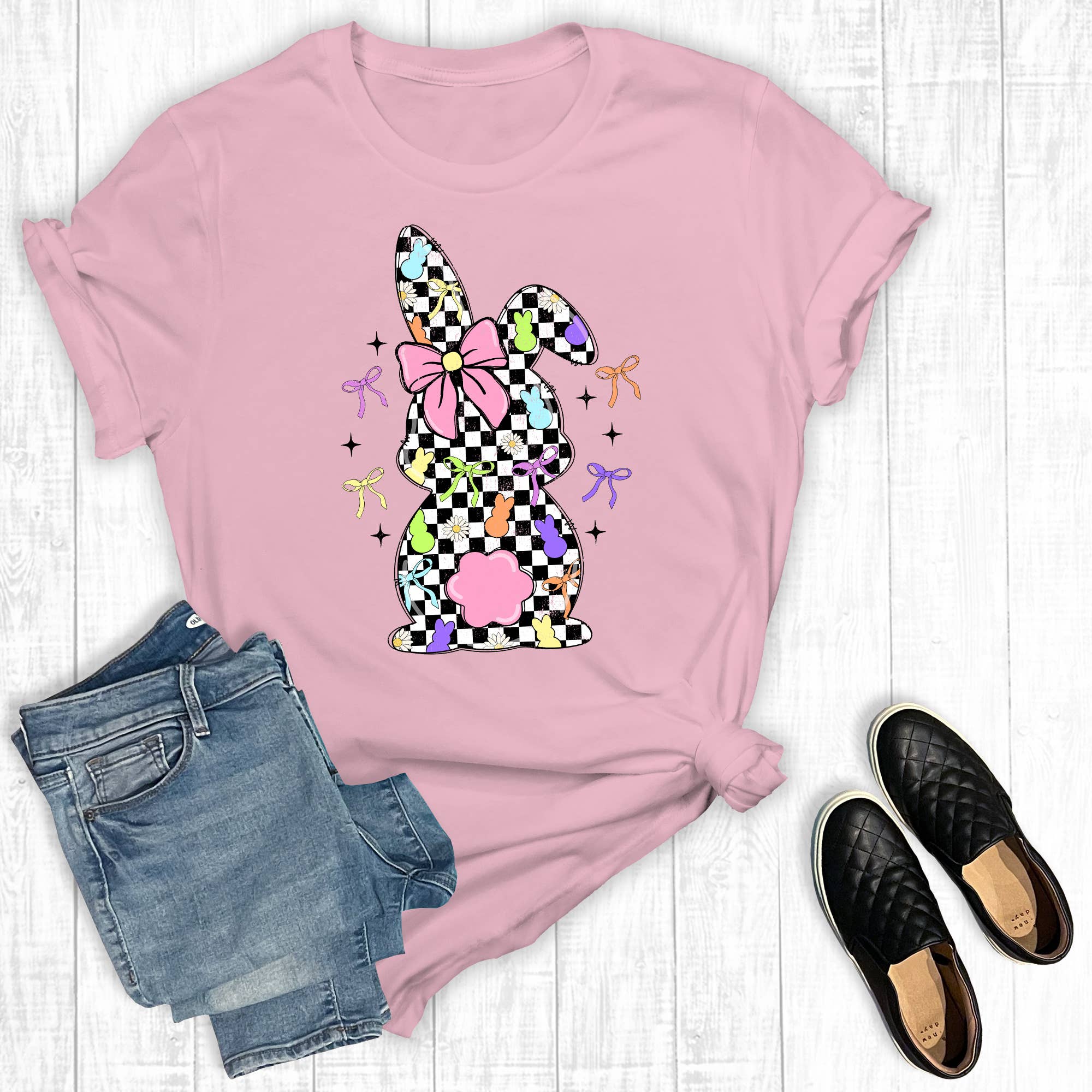 Retro Coquette Easter Bunny Graphic Tee