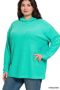 .0904 Hooded Brushed Melange Hacci Sweater SI-27235