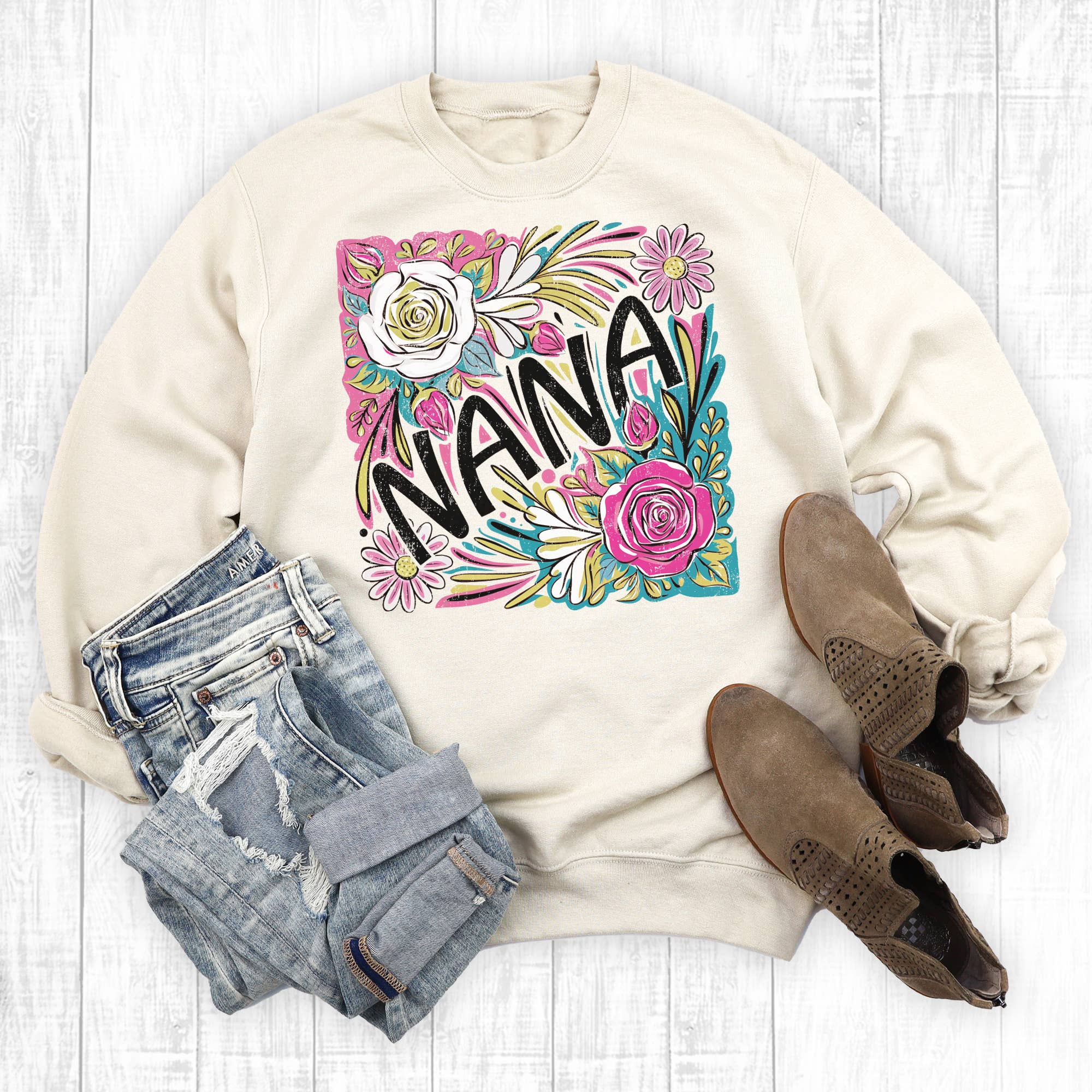Boho Floral Nana Sweatshirt