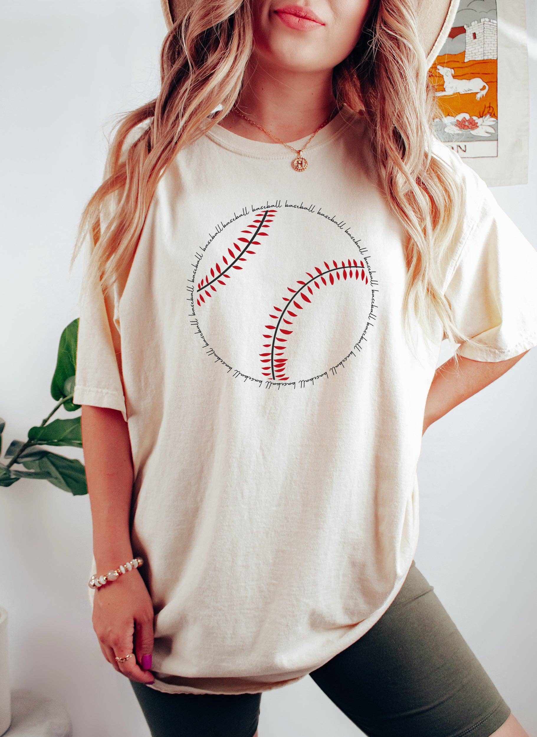 Chic Baseball Word Art Bk T-Shirt