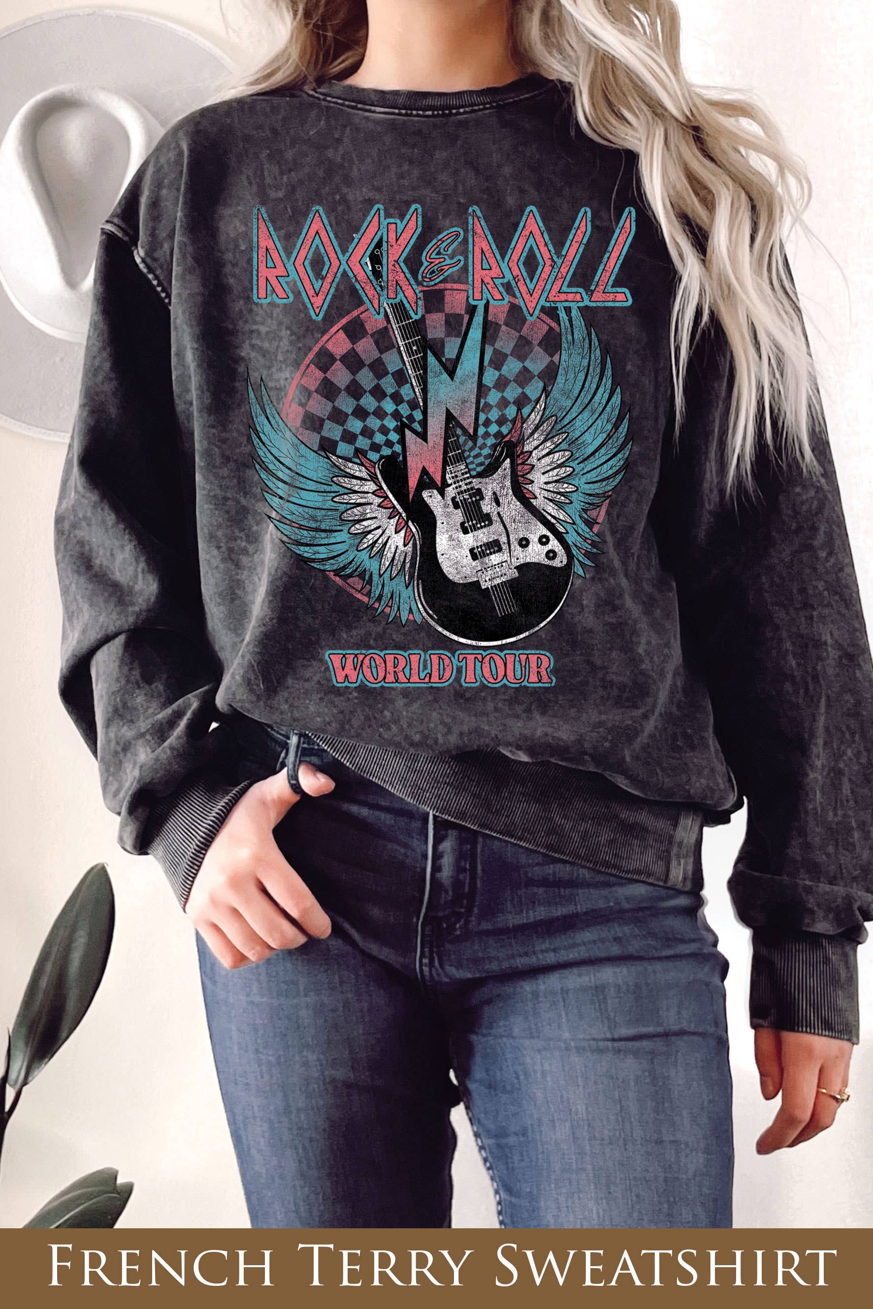 Rock and Roll World Tour Mineral Graphix Terry Sweatshirts