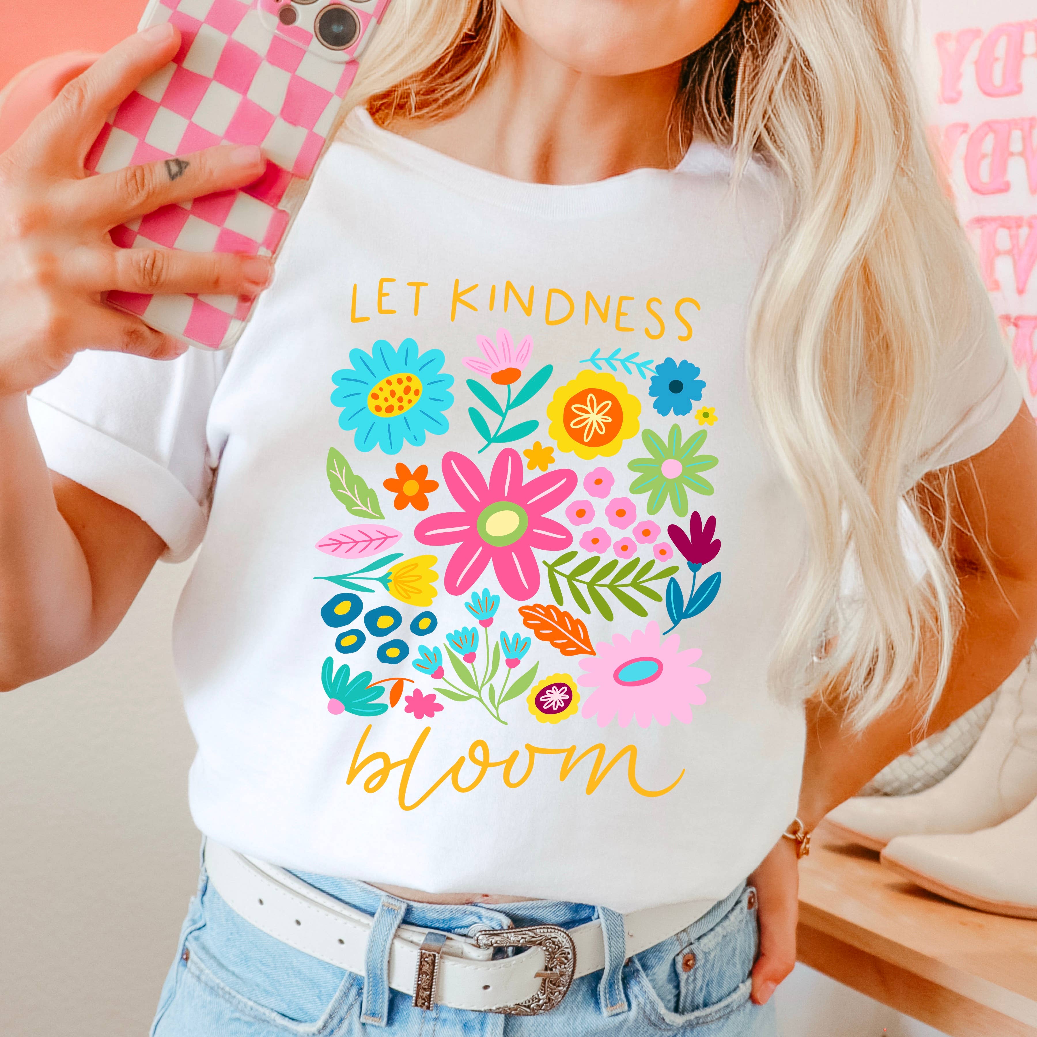 Let Kindness Bloom Women's Graphic Tee | Comfort Color