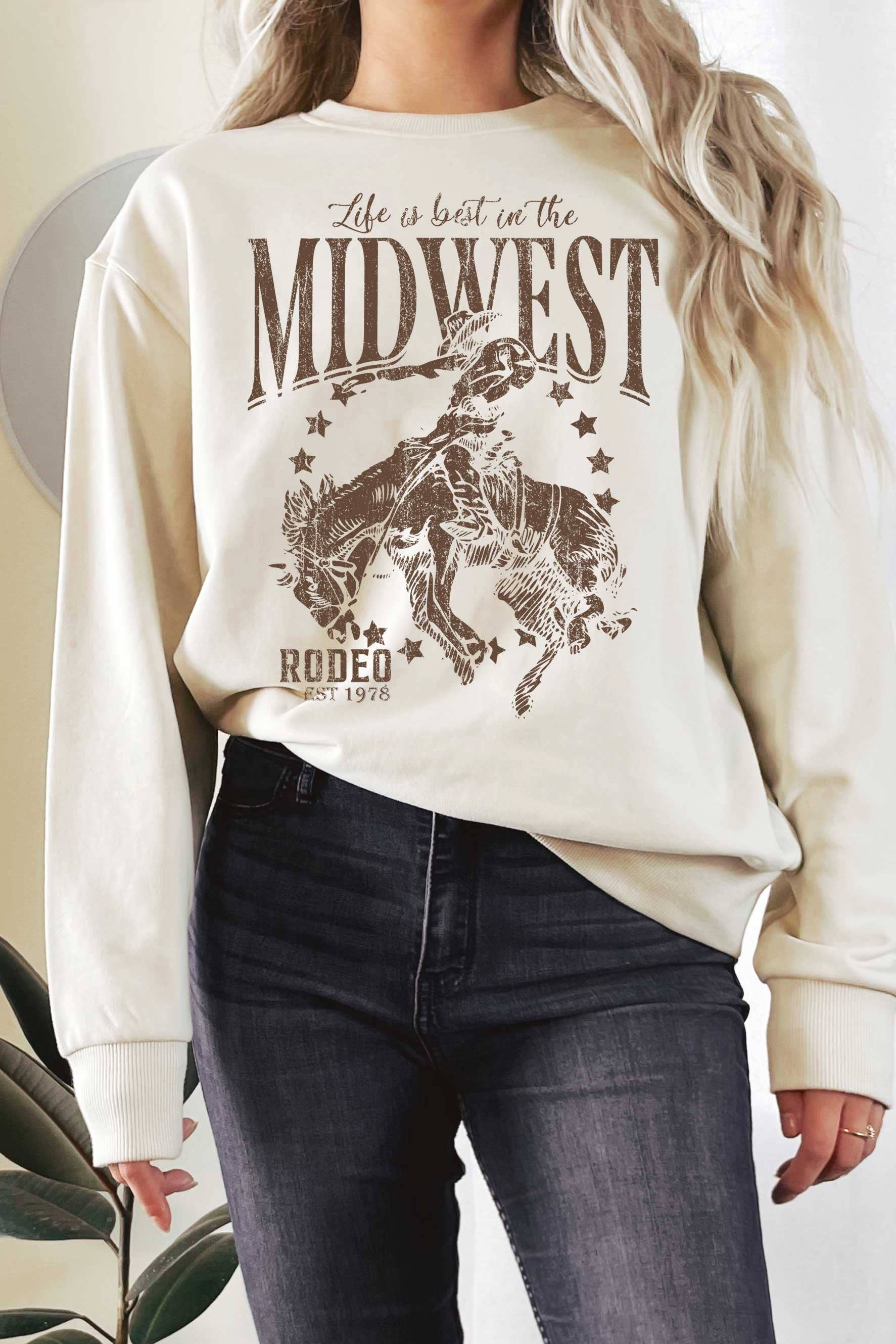 Midwest Rodeo Cowboy Graphic Terry Sweatshirts