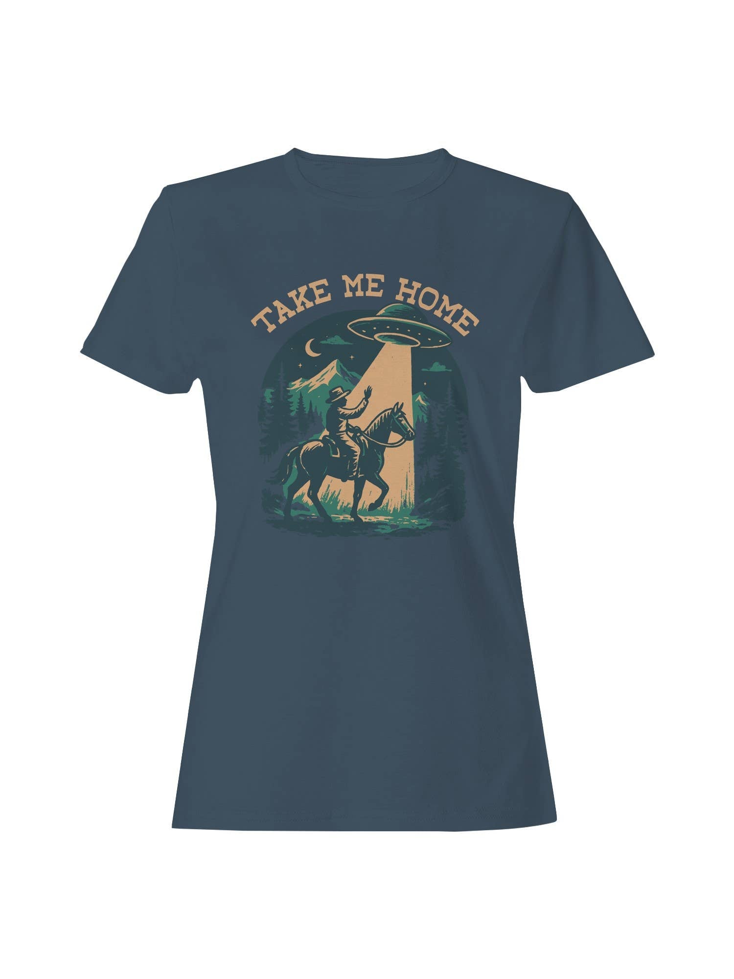 Take Me Home Ufo Cowboy Design Women's T-Shirt