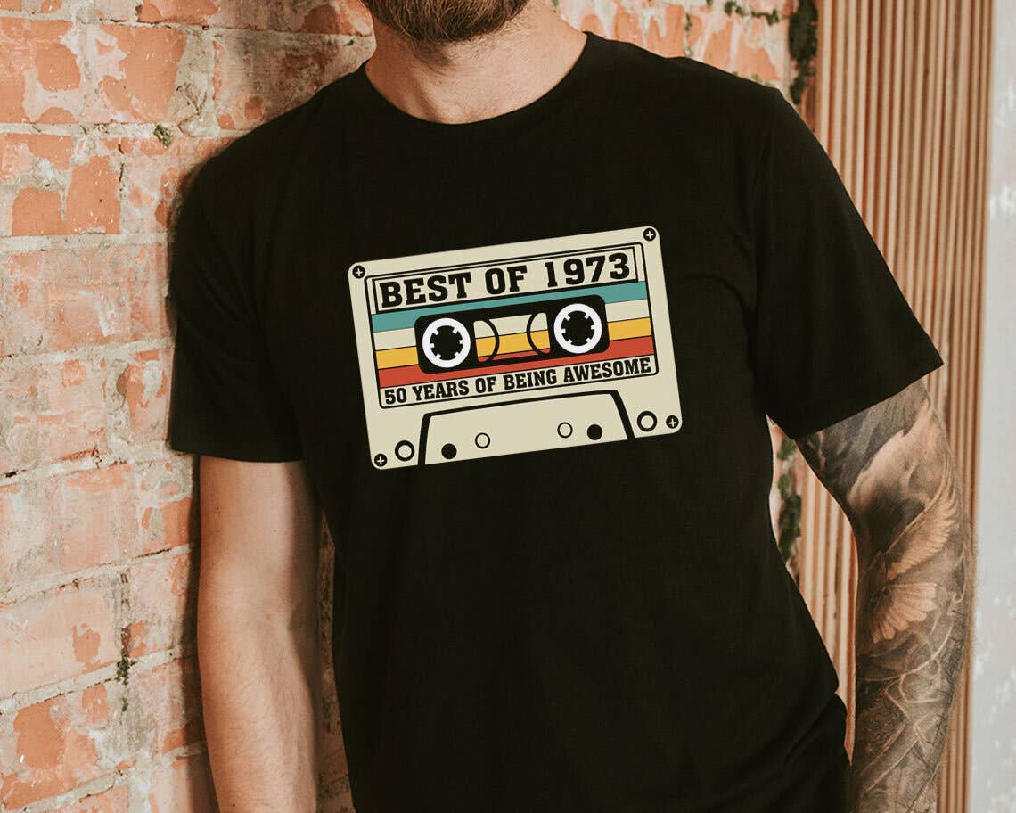 Best of 1973 - Retro 50th Birthday Cassette Tape T-Shirt