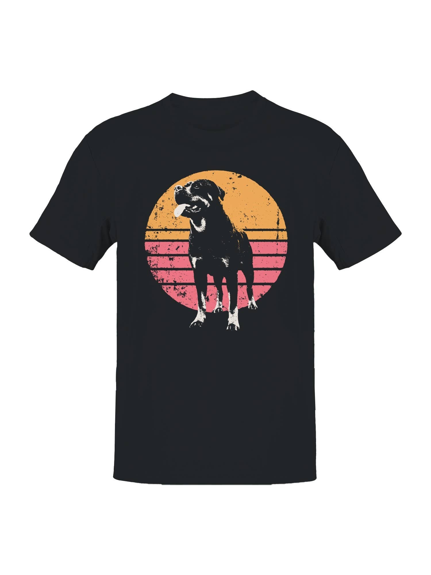 Retro Rottweiler Sunset Design Men's T-Shirt