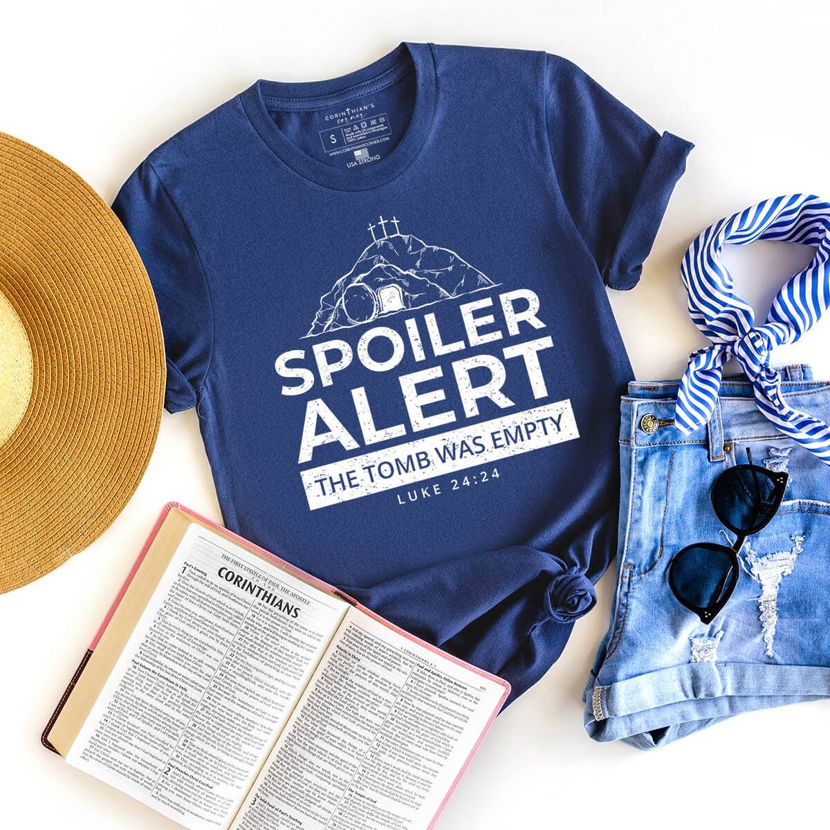 Spoiler Alert the Tomb Was Empty Biblical Graphic Tee Shirt