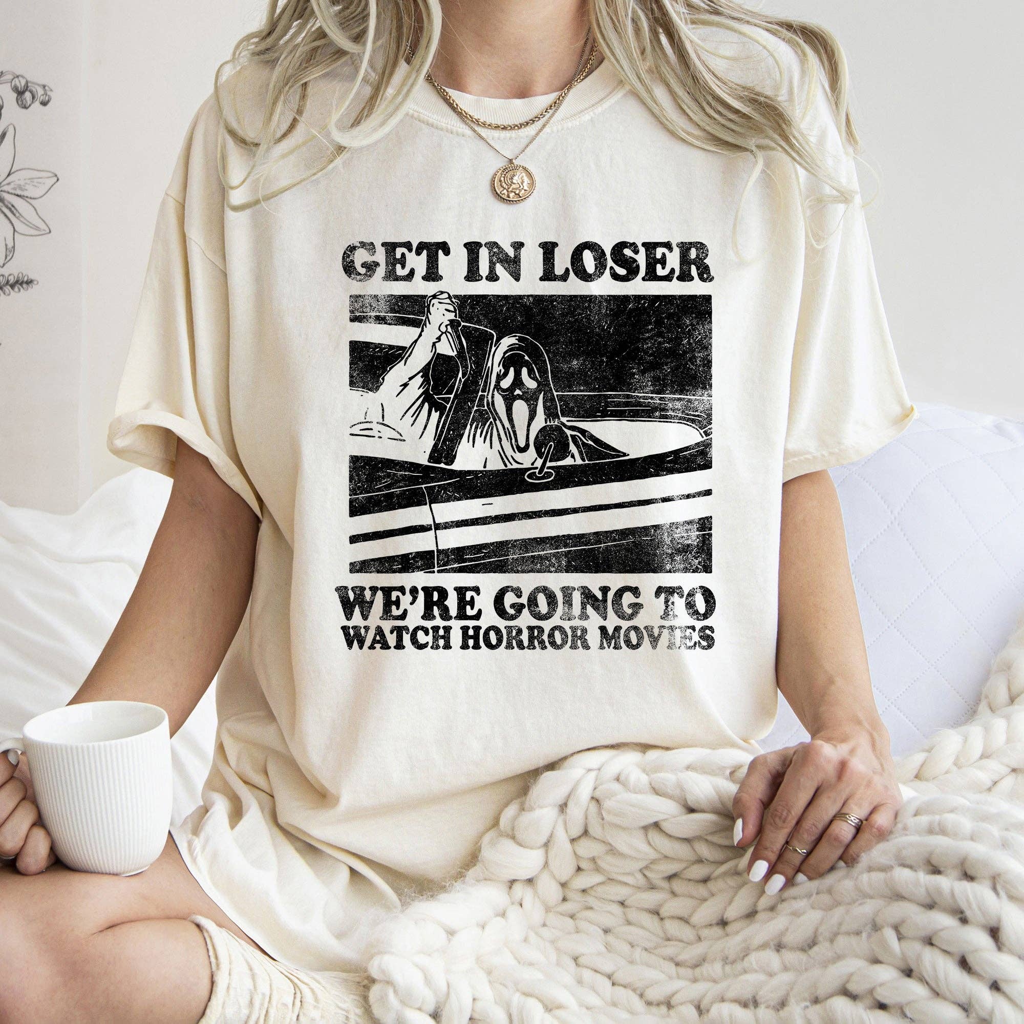 Get in Loser Retro Halloween T-Shirt Black Print