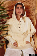 IT1160B French Terry Oversized Solid Hoodie Top