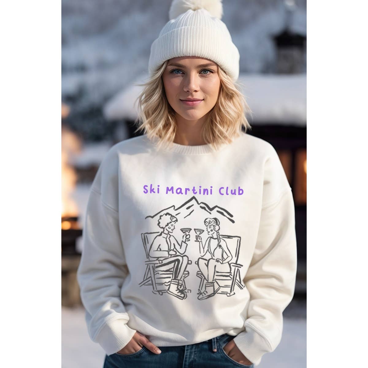 Ski Martini Club Graphic  Sweatshirts
