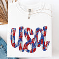 Glittery, USA, Red White and Blue Comfort Colors T-Shirt