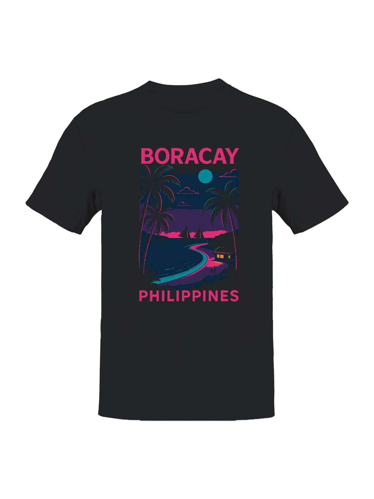 Boracay Nightscape Art Design Men's T-Shirt