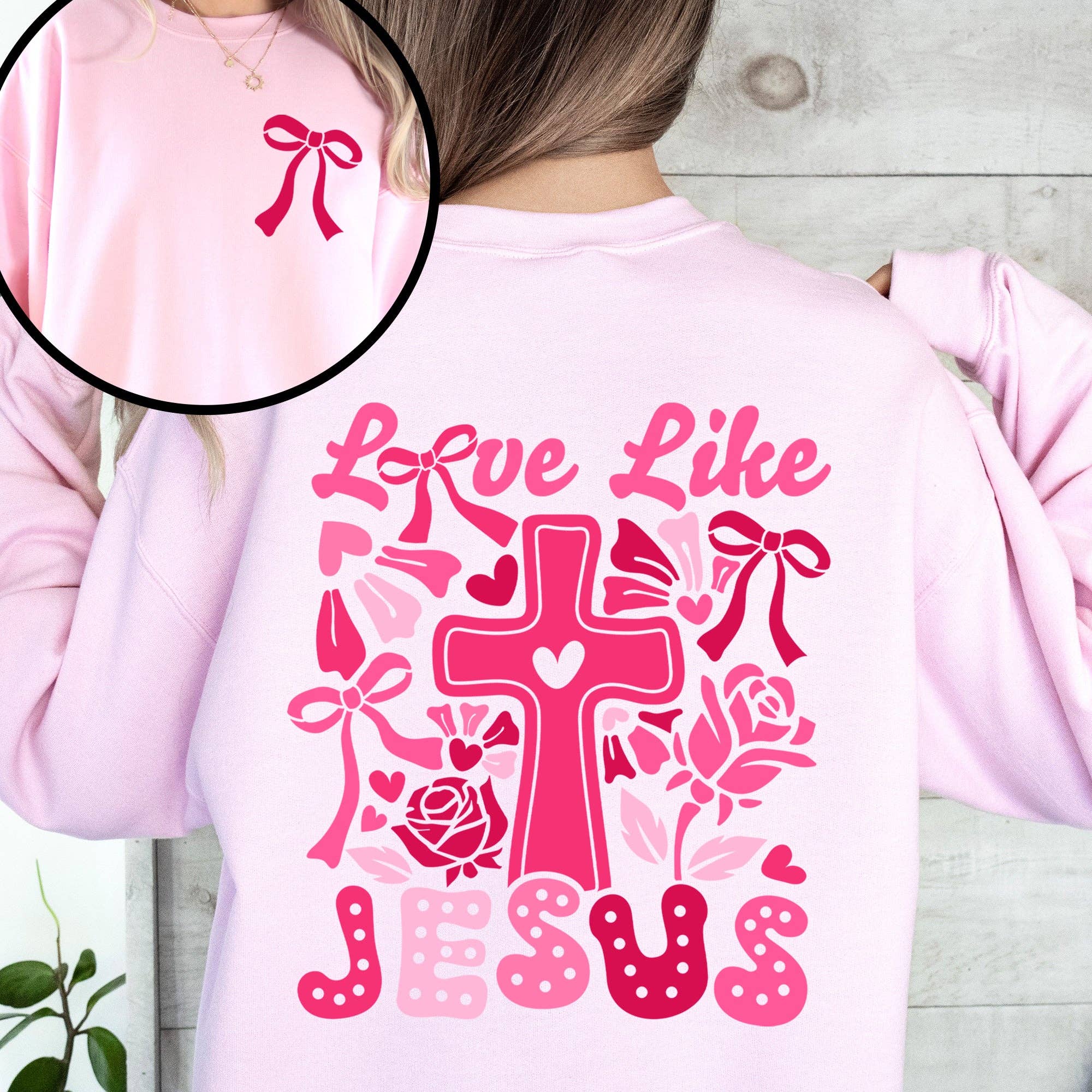 Love Like Jesus, Valentine's Day, Heart Christian Sweatshirt