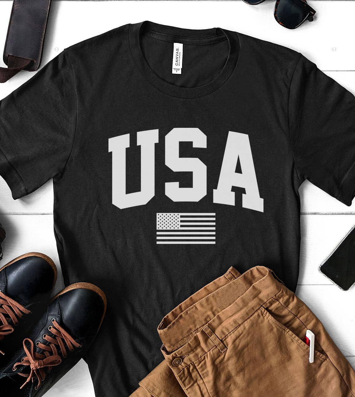 USA Flag - USA  Flag America Fun July 4th Patriotic T-Shirt