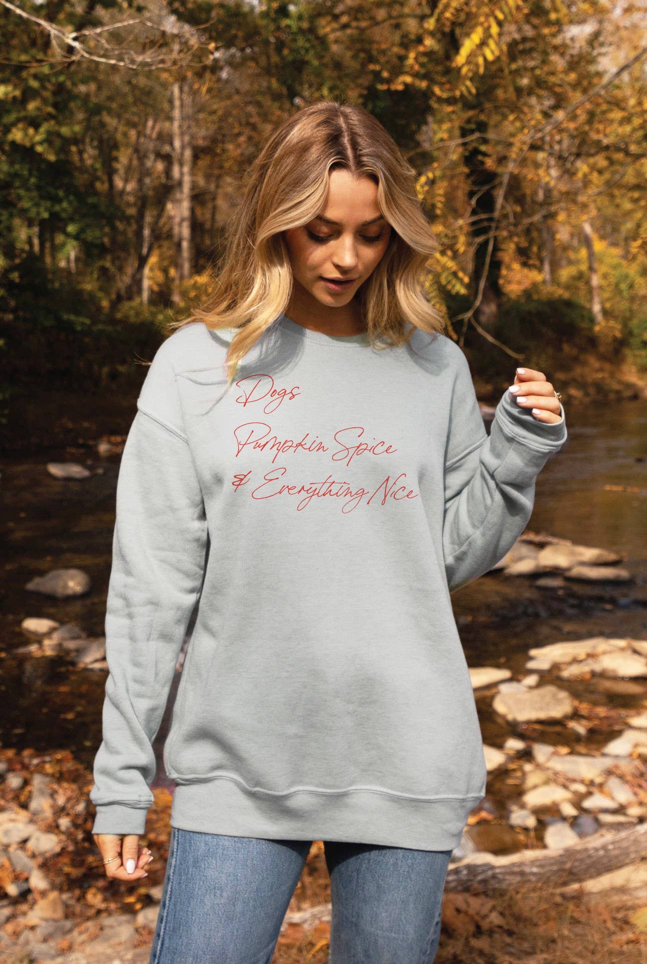 Dogs Pumpkin Spice and Everything Nice Graphic Sweatshirt
