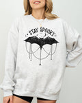 Stay Spooky, Bat, Skeleton Ghost Funny Halloween Sweatshirt