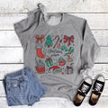 Christmas Season Sketch Collage Sweatshirt