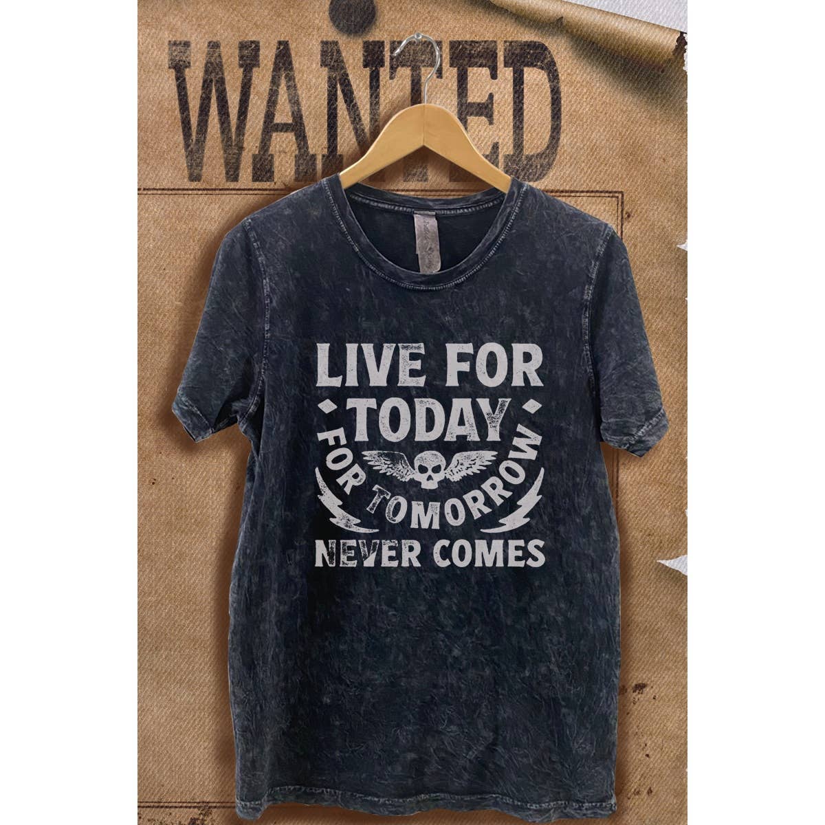 Live For Today Vintage  Mineral Wash  Graphic  Tee